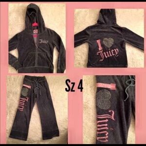 Girls Juicy Couture Velour Track Suit Sz 4t
